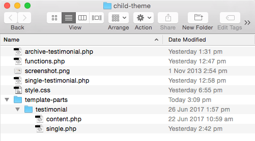 chld theme directory