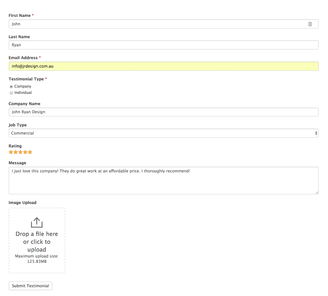 FMP form front end