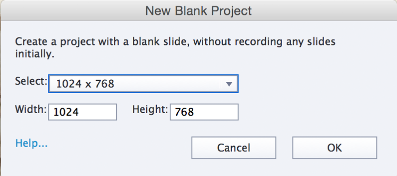 new-project Using Javascript in Captivate New File